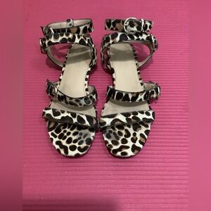 J Crew Leopard Print Strappy Sandals Size 6